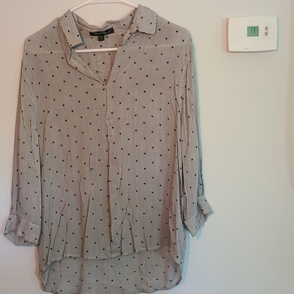 Dotted and Striped Blouse